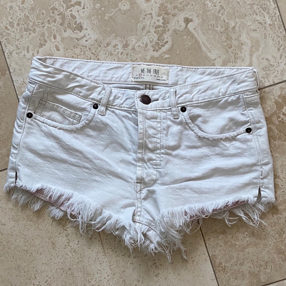 White High Waisted Shorts - We The Free